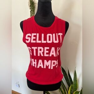 Nebraska football sell out streak champs, Bella Canvas Red Graphic Tank